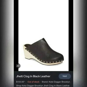 Kelsi Dagger Jhett Leather Black Clogs NEW